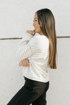 Blu Pepper Chandler Top-Cream Stripe White Hot