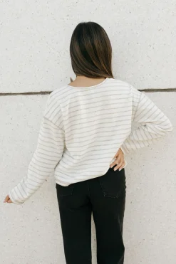 Blu Pepper Chandler Top-Cream Stripe White Hot