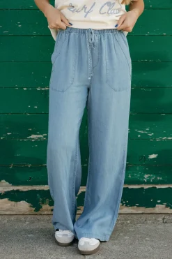 Blu Pepper Charlie Pants-Chambray Blue Online