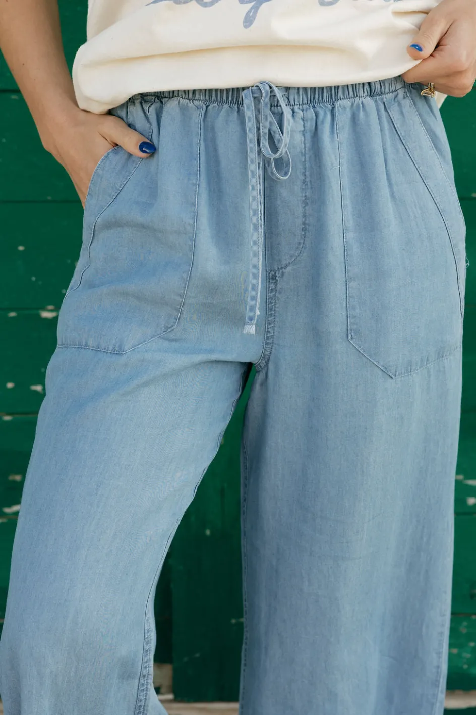 Blu Pepper Charlie Pants-Chambray Blue Online