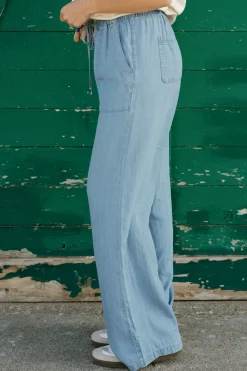 Blu Pepper Charlie Pants-Chambray Blue Online