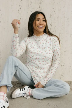 Rareraw Charlotte Top-Cream Floral White Fashion