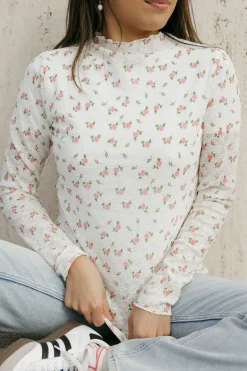Rareraw Charlotte Top-Cream Floral White Fashion