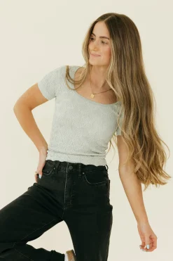Hem & Thread Chelsey Top-Sage Green Clearance