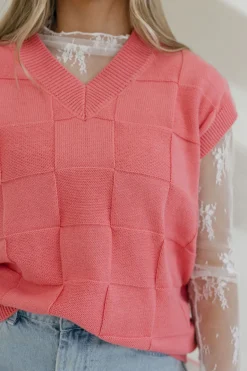 Dongguan Huoyoung Apparel Co Cherished Sweater Vest- Pink Hot