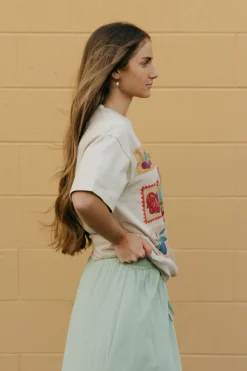 Blume + Co Cherry Stamps Tee-Sand Neutral Sale