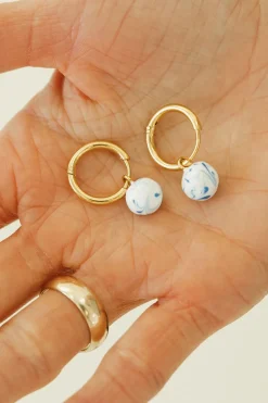 Ali Express Chiara Earrings- Ivory/Blue Fashion