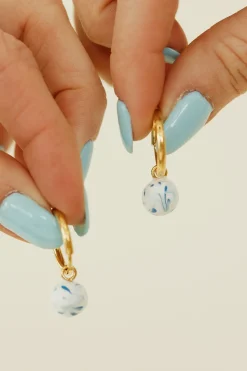 Ali Express Chiara Earrings- Ivory/Blue Fashion