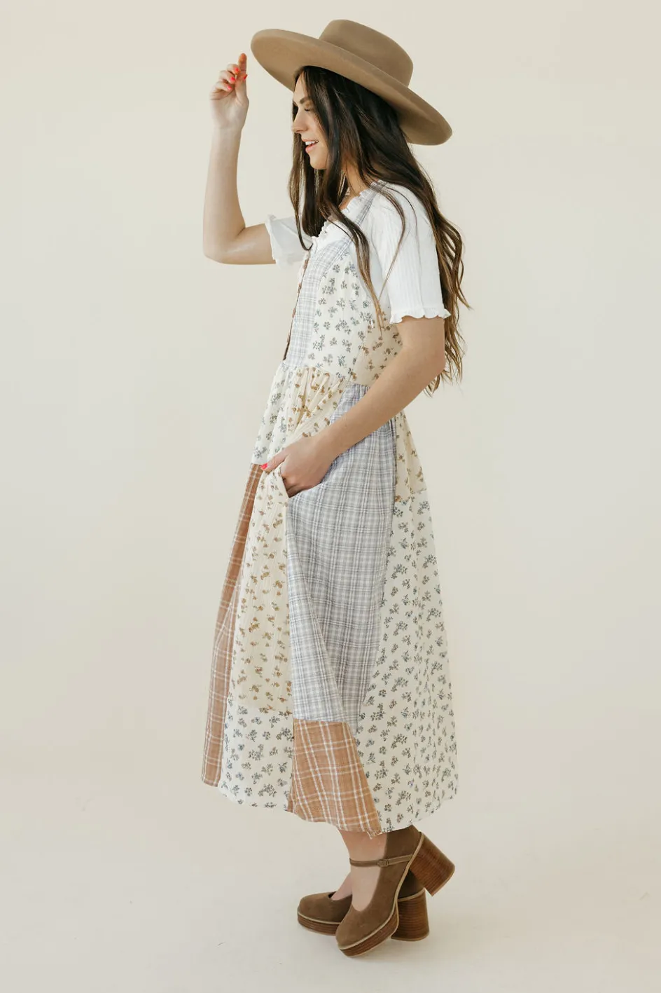 Polagram Claire Dress-Ivory Multi Neutral Sale