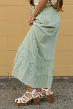 Camellia Clover Skirt-Sage Green New