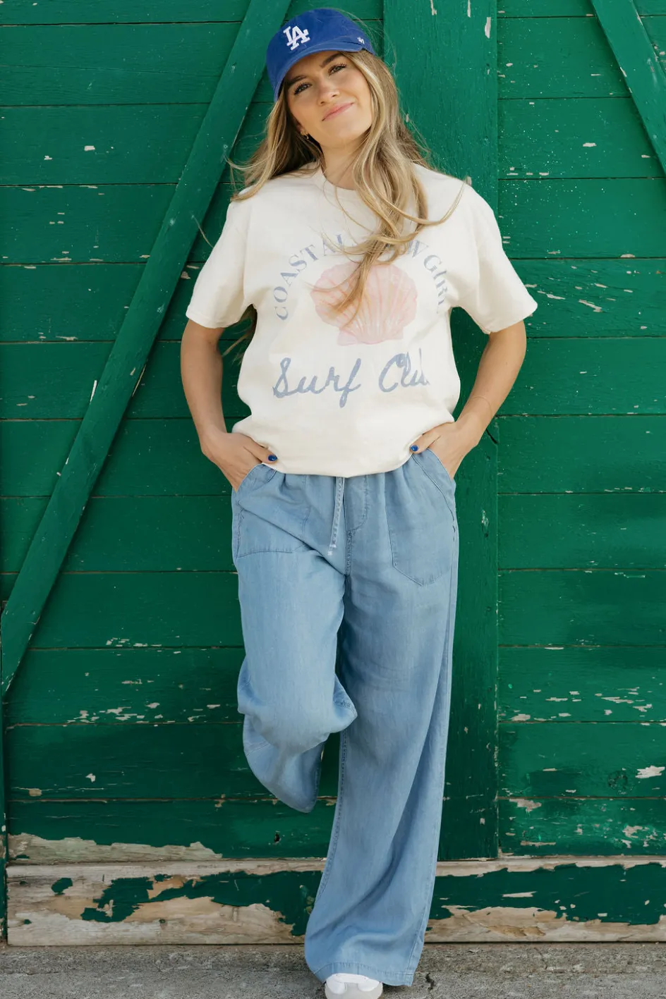 WKNDER Coastal Cowgirl Tee-Ivory White Outlet