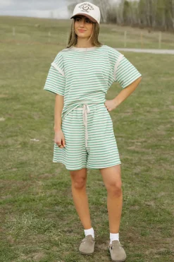 Polagram Colbie Shorts-Ivory/ Green New