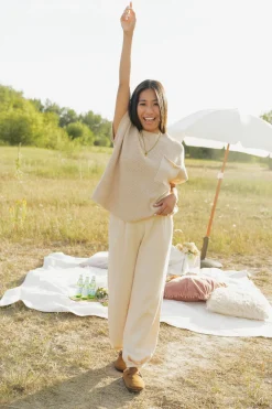 Tea N Rose Cole Pants-Ivory Sale