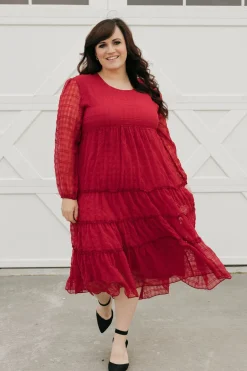 Dongguan Huoyoung Apparel Co Curtis Dress-Maroon Red Fashion