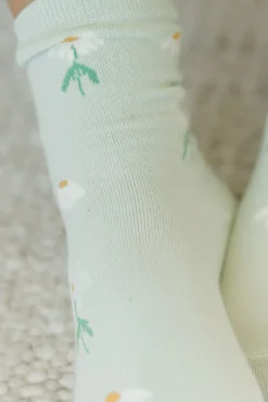 Ali Express Daisy Socks- Mint Discount