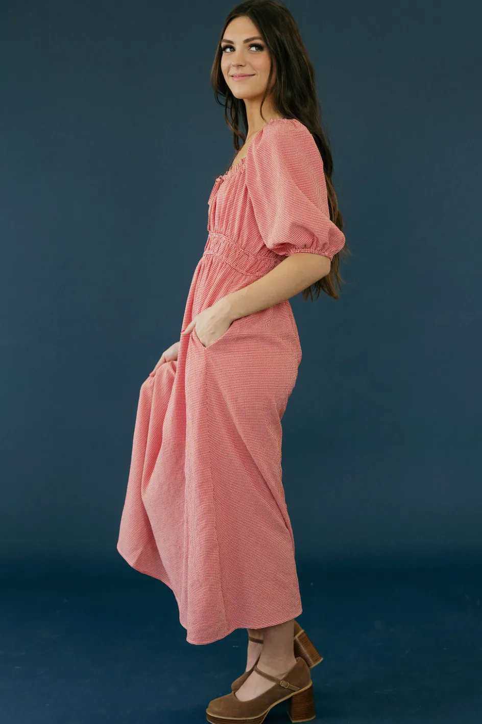 Polagram Dakotah Dress- Red Outlet