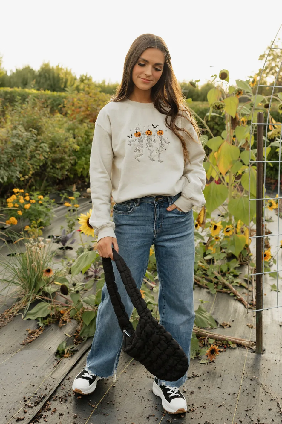 Shop Southern Belle Dancing Skeletons Pullover-Taupe Fashion