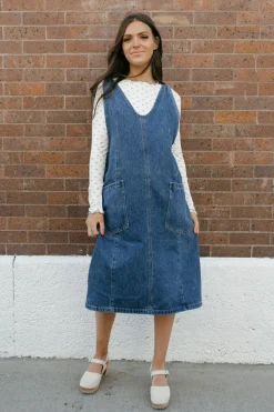 Tea N Rose Daria Dress-Indigo Blue Best