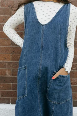 Tea N Rose Daria Dress-Indigo Blue Best
