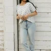 Les Amis Destiny Top-Ivory/Blue White Outlet