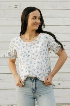 Les Amis Destiny Top-Ivory/Blue White Outlet