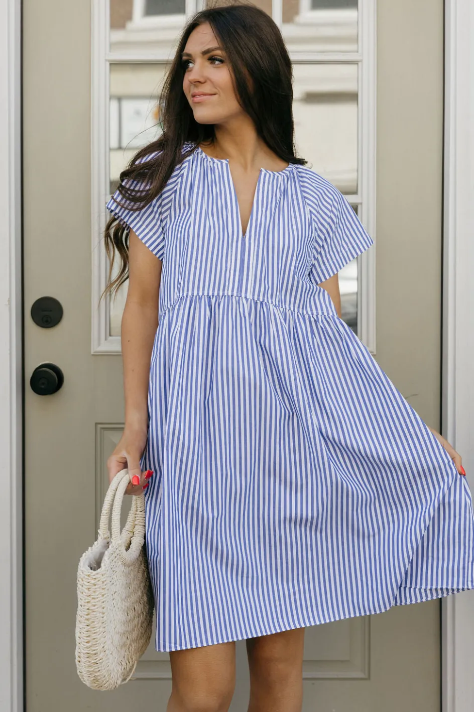 Anniewear Dilly Dress-/Ivory Blue Hot