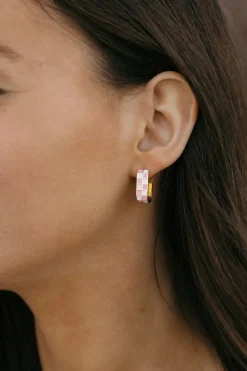 Ali Express Donnie Earrings- Pink/White Discount