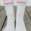 Ali Express Double Stripe Socks Cream/Blue/Pink Clearance