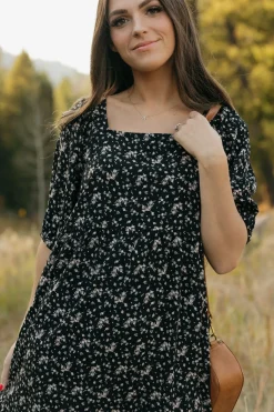 Dongguan Huoyoung Apparel Co Downtown Memories Dress- Floral Black New