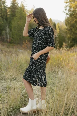 Dongguan Huoyoung Apparel Co Downtown Memories Dress- Floral Black New