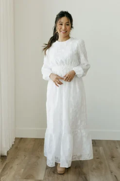Tea N Rose Elisabeth Dress-Pure White Clearance