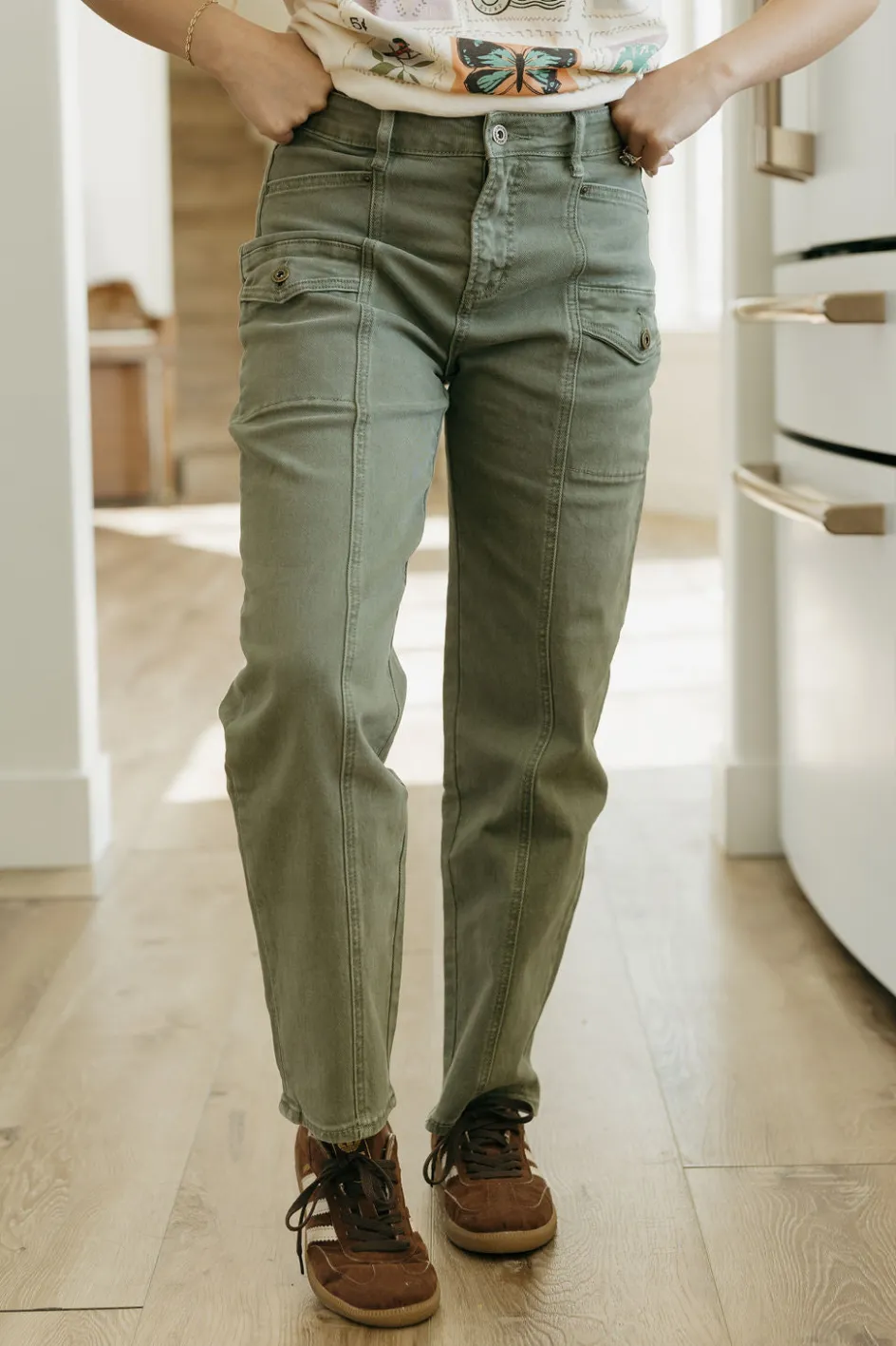 Mica Denim Elliott Pants-Hunter Green New