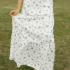 Love Tree Elodie Skirt-Indigo Floral White New