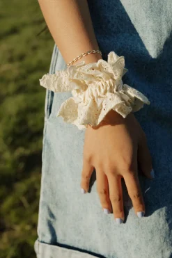Ali Express Eyelet Scrunchie Cream Sale