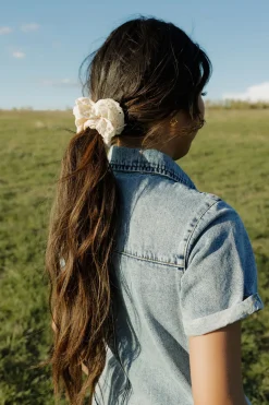 Ali Express Eyelet Scrunchie Cream Sale