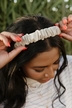 Ali Express Faux Leather Headband Black/Beige Sale