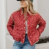 Polagram Florene Quilted Jacket-Dark Red New