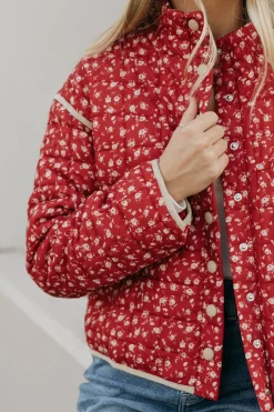 Polagram Florene Quilted Jacket-Dark Red New