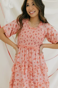 Dongguan Huoyoung Apparel Co Forever Yours Dress-Peach Multi Pink Fashion