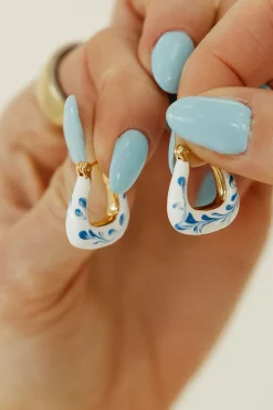 Ali Express Francesca Earrings- Ivory/Blue New