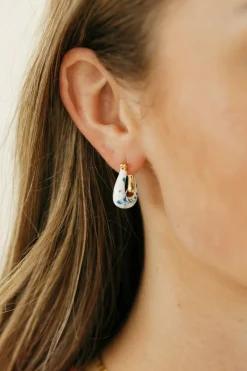 Ali Express Francesca Earrings- Ivory/Blue New