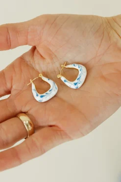 Ali Express Francesca Earrings- Ivory/Blue New
