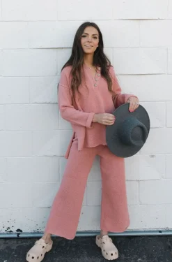 Free People Hailee Sweater Set-Rosie Pink New