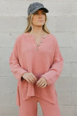 Free People Hailee Sweater Set-Rosie Pink New