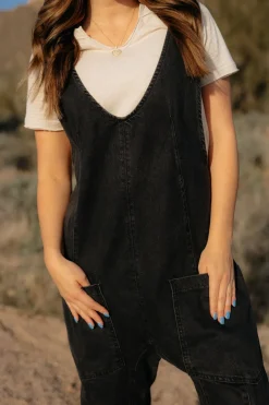 Free People High Roller Jumpsuit-Mineral Black Sale