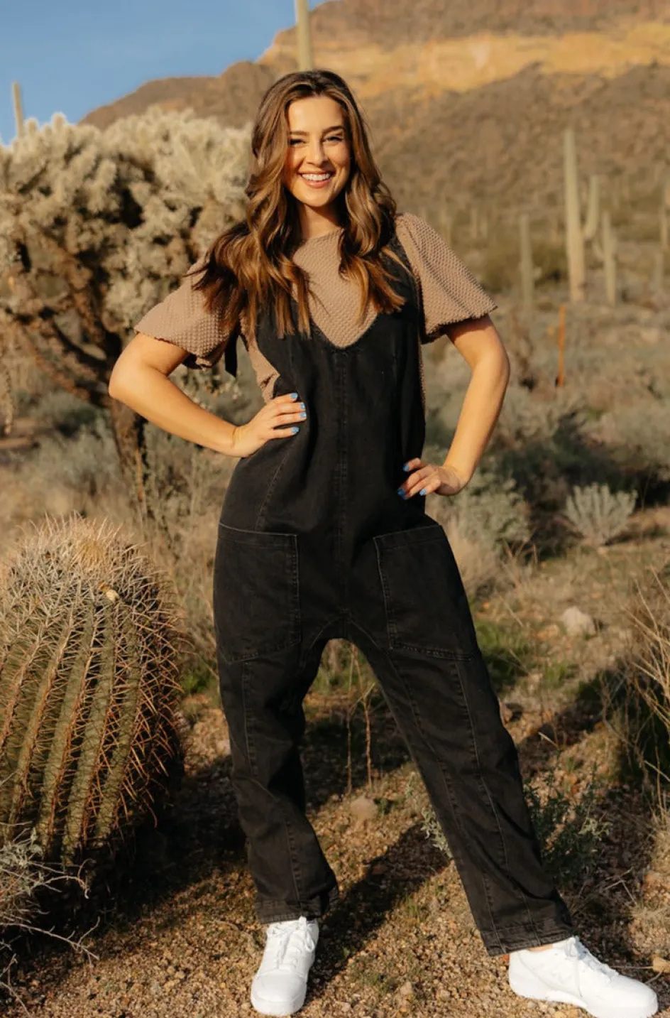 Free People High Roller Jumpsuit-Mineral Black Sale