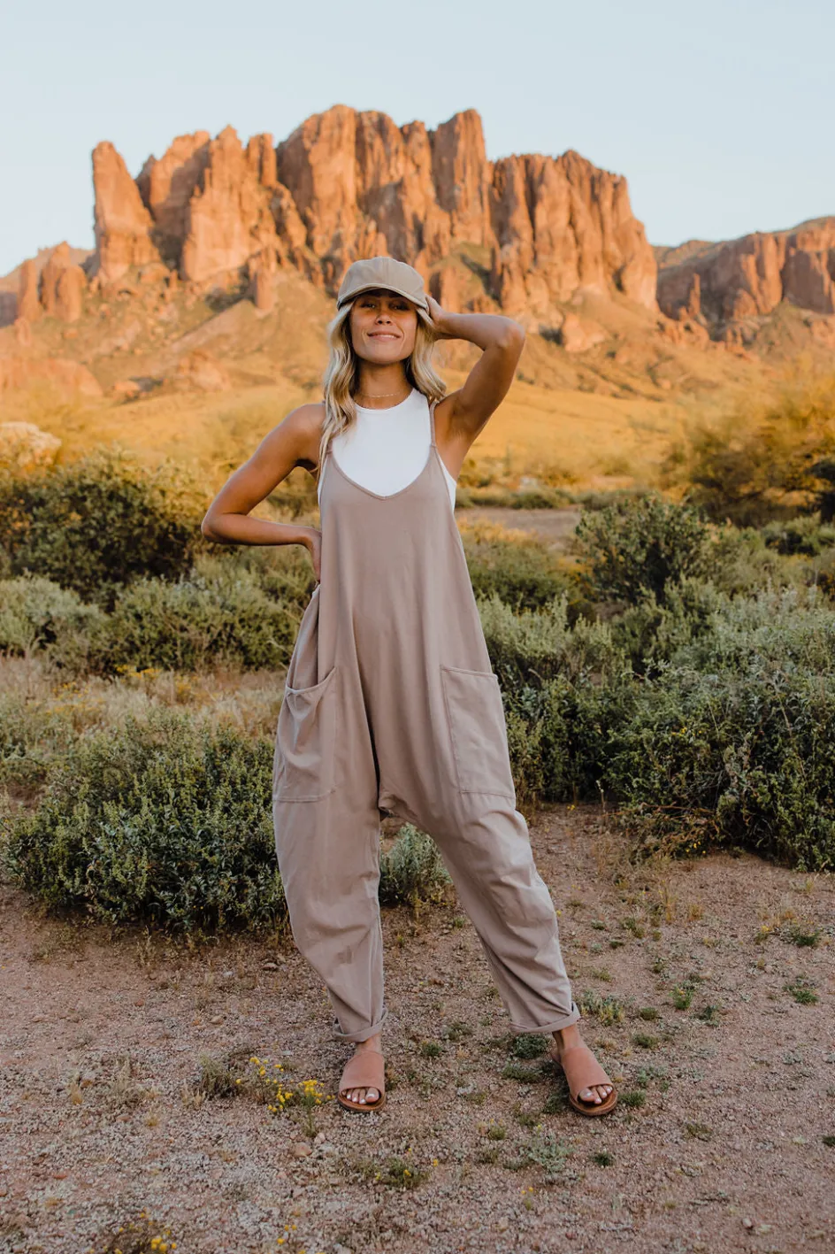 Free People Hot Shot Onesie-Mocha Latte Outlet