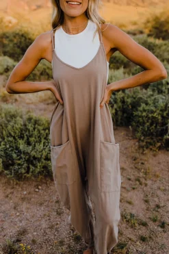 Free People Hot Shot Onesie-Mocha Latte Outlet