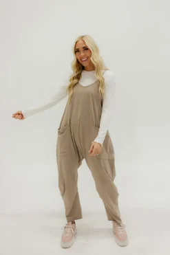 Free People Hot Shot Onesie-Mocha Latte Outlet