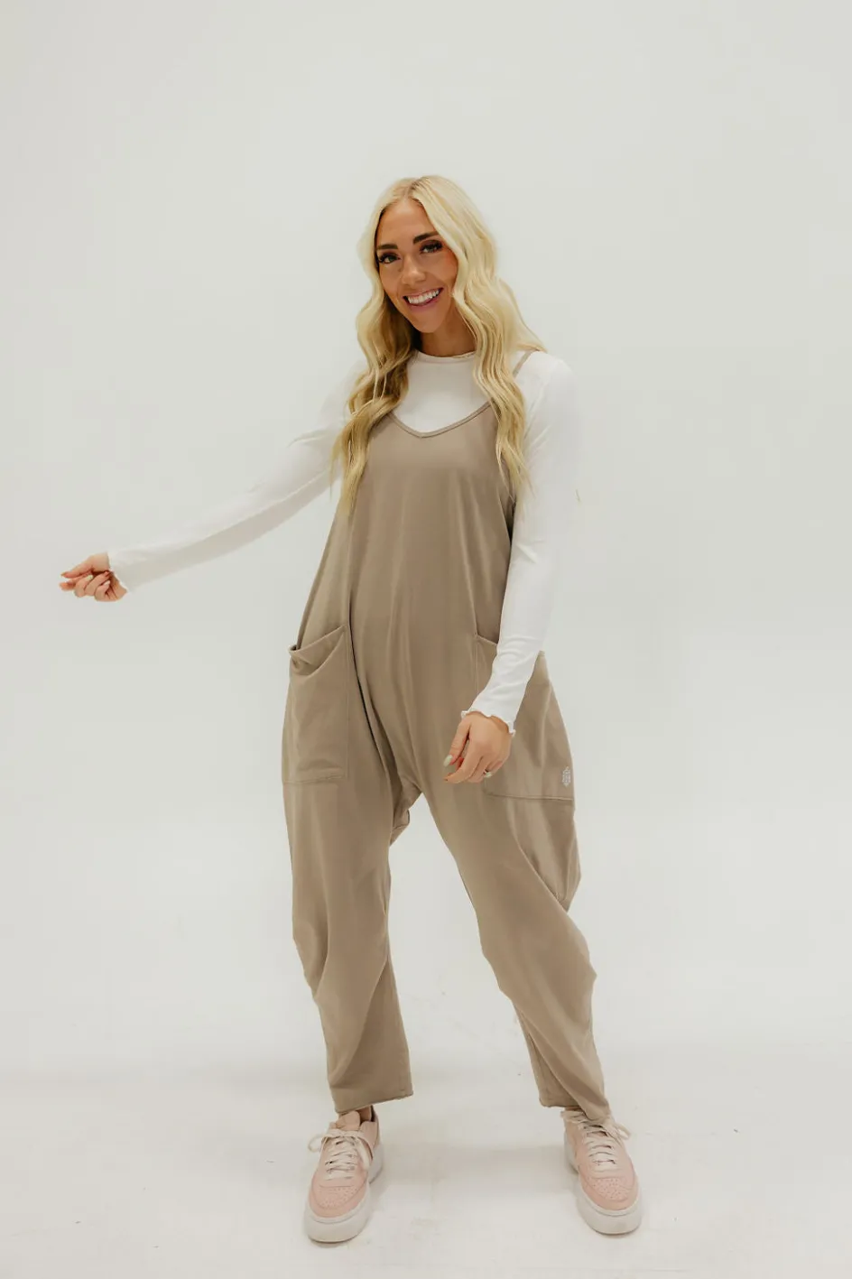 Free People Hot Shot Onesie-Mocha Latte Outlet